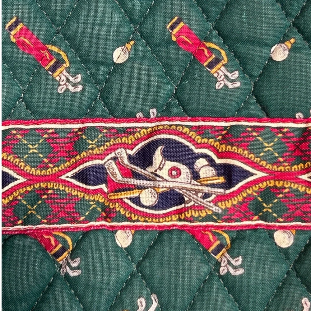 VTG Vera Bradley Quilted Golf Print Cosmetic Bag‎ Green Red 11